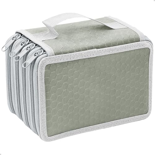 Genérico Estojo Box Escolar Grande Divisórias Prático Porta Lápis E Canetas Com Alça de Mão (Cinza)