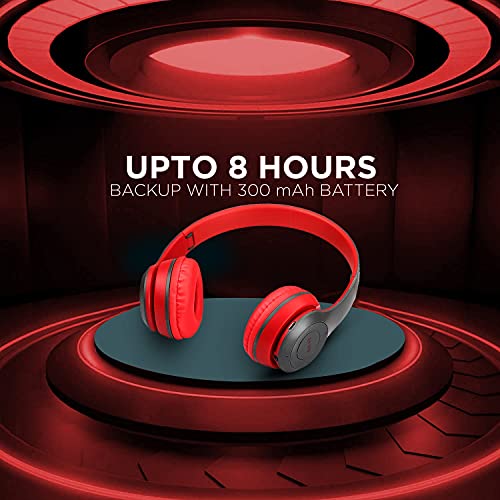 Image of P47 icall Gaming Over Ear Bluetooth Headphones Wireless with Mic (Red)