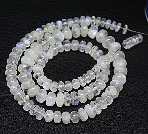 Pierre de lune arc-en-ciel perles rondelles lisses d'exception pour bijoux raffinés