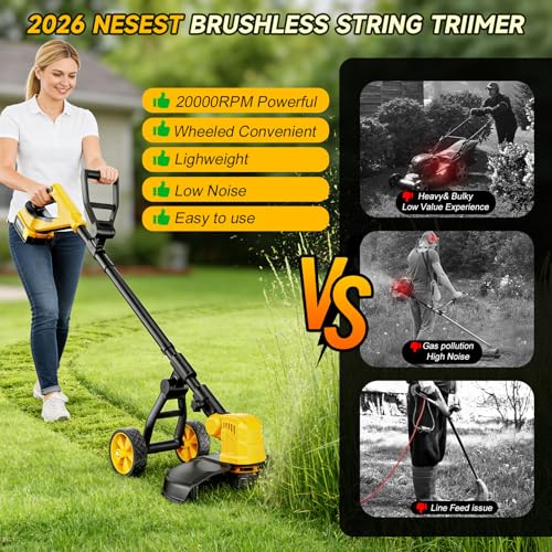 20000RPM Brushless Cordless String Trimmer for Dewalt 20v Battery(Battery Not Included) - image 9