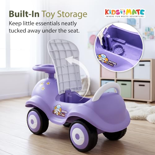 Image of Kidsmate Astro Rider Push Ride On Car for Kids 1 to 3 Years (Purple)