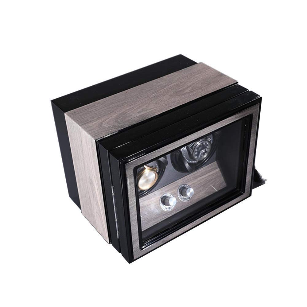 QUSYZD Watch Double Watch Winder, for Automatic Watches, Wood Shell Piano Paint Exterior,PU Leather, Super Quiet Japanese Motor,