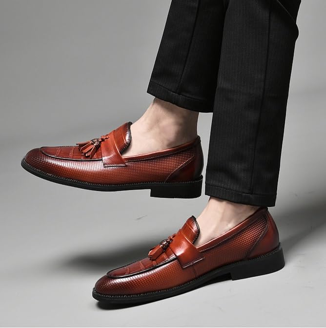 Men's Brogue Oxfords Shoes Mens Dressy Suit Tuxedo Weeding Prom Derby Shoes Height Increasing Non-Slip Softsole Walking Dress Shoes3