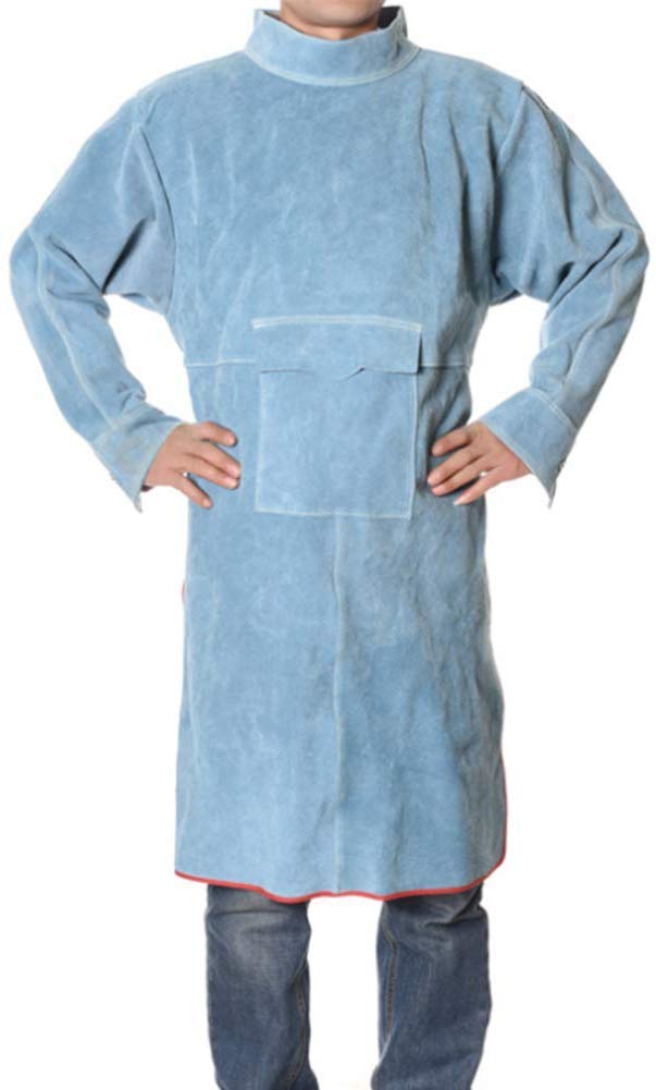 Delantal de Soldadura de Cuero,Delantal de Trabajo de Cuero de Vaca Delantal de Soldadura Resistente a Las Llamas y al Calor Unisex extralargo para la Familia de herreros Soldador,Negro,XXL