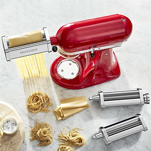 Pasta Attachment For Kitchenaid Mixer, Includes Pasta Sheet Roller, Spaghetti Cutter, Fettuccine Cutter, 3Pcs Kitchenaid Pasta Attachment By Hozodo #TOP4