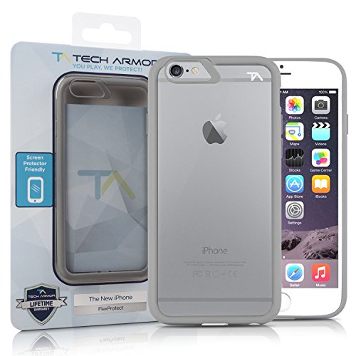 Tech Armor FlexProtect Perfect Fit Case for Apple iPhone 6S Plus/iPhone 6 Plus (5.5-inch) Air Cool Grey/Clear