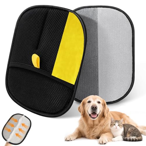 CelestiMingle 2 Stück Fellmagnet Handschuh Katzenhaare, Wiederverwendbare Fell Magnet Handschuhe, Pet Handschuhe, Tierhaarhandschuhe zum Reinigen von Kleidung und Möbeln (A)