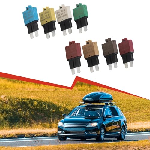 Pack de 8 fusibles manuales con reinicio automático para sistemas eléctricos marinos, de camiones, RV y audio para auto: 3 A a 30 A miniatura 4