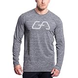 GYM AESTHETICS Herren Training T-Shirt Loose Fit UV-Schutz Feuchtigkeitsregulierung Bewegungsfreiheit, Für Fitness und andere Sport in Melange Grau(M)