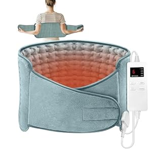 Manta Eléctrica 125x31cm, Calentamiento Manta Térmica Eléctrica para Lumbar,Abdomen y Espalda, Almohadilla Eléctrica con 4 Modes Temporizadores, 6 Niveles de Calentamiento, Terapia Húmeda y Seca