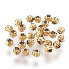 18K Gold, Corrugated Round 3mm