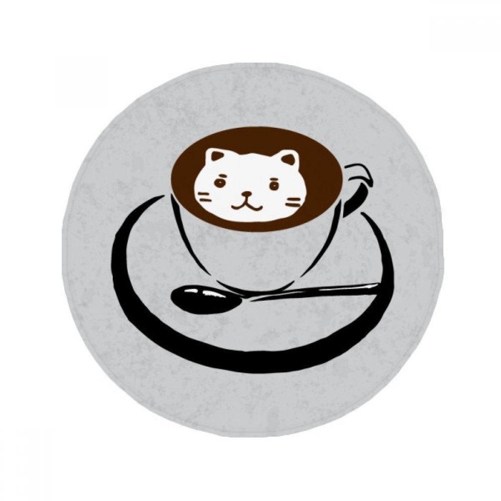 Tapis de cuisine antidérapant rond 80cm motif chat mignon
