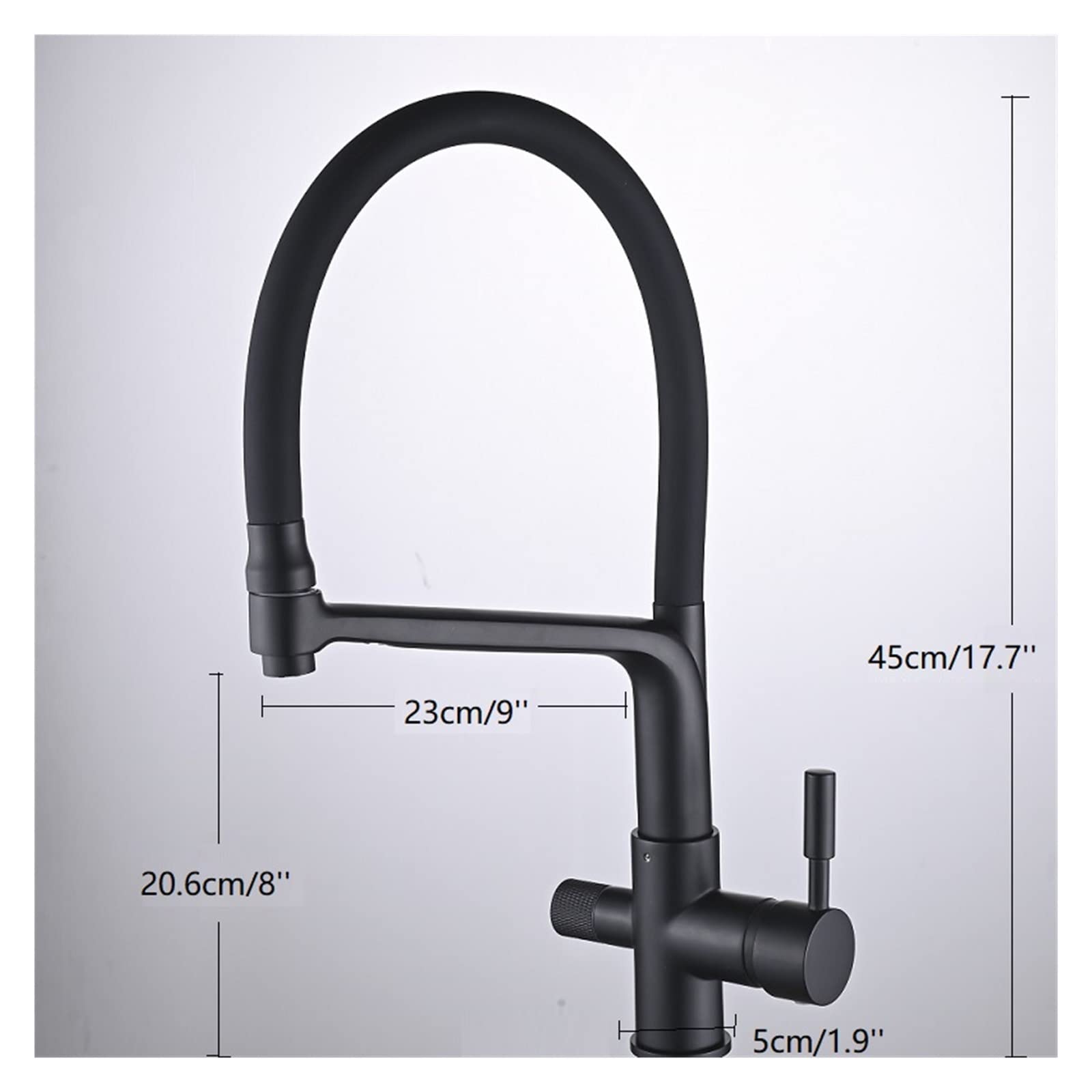 Kran Filtrowana bateria kuchenna Zlewozmywak kuchenny Bateria kuchenna Elastyczna bateria kuchenna Bateria kranowa 360 Rotation Oczyszczacz Tap Inteligentny kran (matowy czarny C)