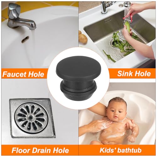 Image of MECCANIXITY Silicone Snap in Locking Hole Plugs,Rubber Panel Seal Cover Flush Type Panel Round for Kitchen Rubber Bulkheads Waterproof Sealing Plugs 8mm /0.31 Inch Diameter Black,Pack of 50