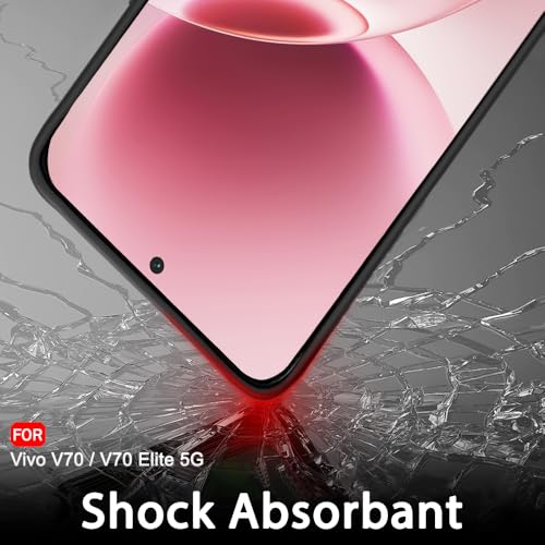 Image of TheGiftKart Sleek Back Cover Case for Vivo V70 / V70 Elite 5G | Slim Fit Protective Design | Ultra Matte Finish | Camera Protection Bump | Soft Silicon Back Cover Case (Silicone, Black)