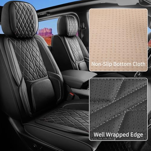 DuDuWang Car Seat Cover Custom Fit for Dodge Ram 1500 2500 3500 2002-2026 Faux Leather Seat Cover Set Compatible with Crew Quad Regular Cab Pickup Truck Cushions (Black, Full Set, Curved Rear) by DuDuWang - Used condition - Image 4