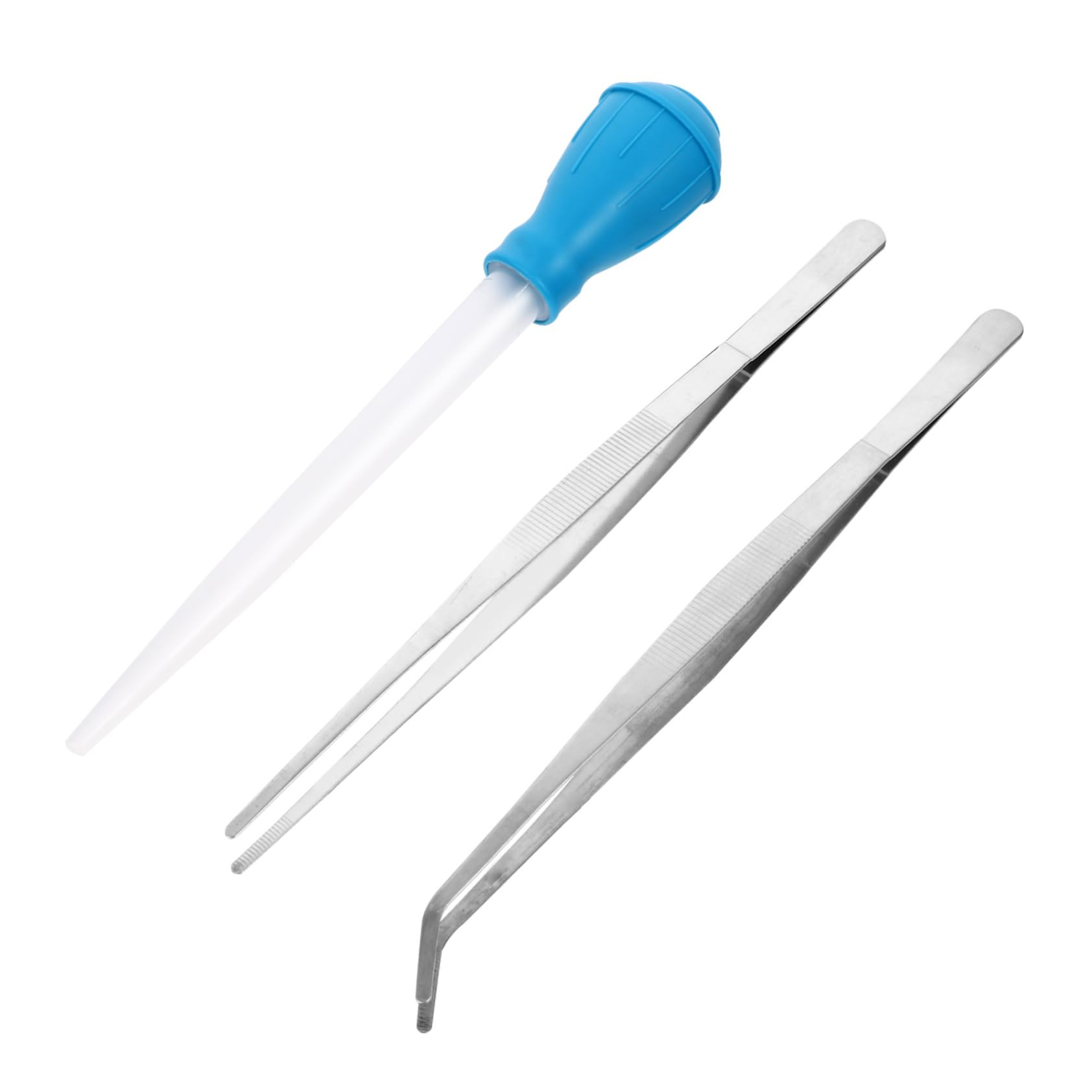 HAPINARY Upgrade Your Aquarium Cleaning 3pc Tool Set Pipette Dropper Feeding Tongs and Tweezers for Easy Maintenance