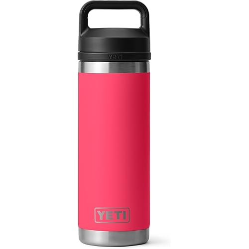 YETI Rambler 18 oz Bottle, Leakproof, Vacuum Insulated, Stainless Steel with Chug Cap, Bimini Pink
