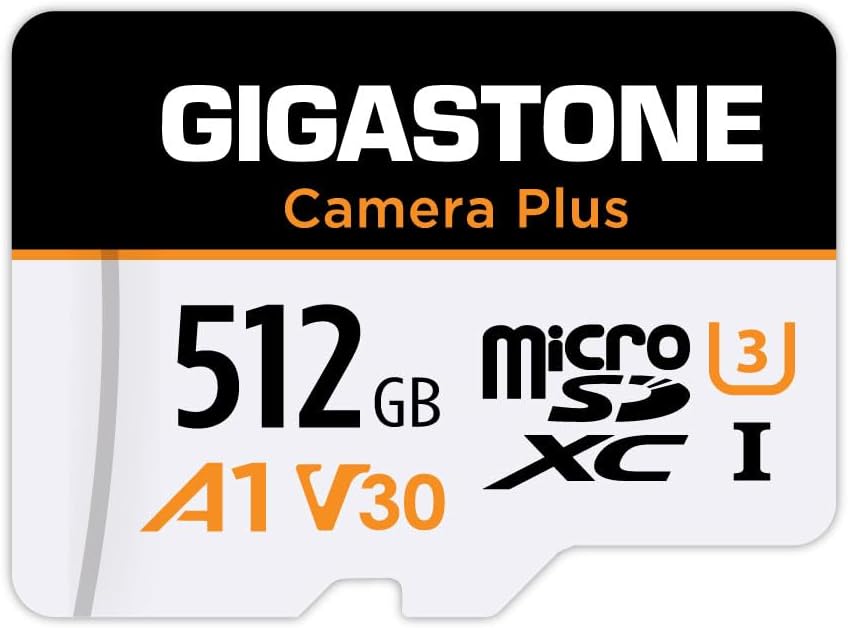512GB Micro SD Card, Camera Plus, GoPro, Action Camera, A1 Run App for Smartphone, 100MB/s, 4K Video Recording, Micro SDXC UHS-I A1 U3 Class 10