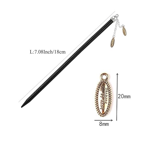 Miniatura 3 de CHOISBEING 1 paquete de palos de pelo retro para cabello largo, pasadores chinos simples para mujeres, palillos de moda de 7.1 pulgadas, accesorios