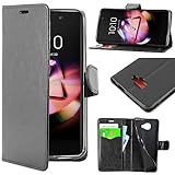 ebestStar - kompatibel mit Alcatel Idol 4S Hülle Idol 4S (5.5) Kunstleder Wallet Hülle Handyhülle [PU Leder], Kartenfächern, Standfunktion, Schwarz [Idol 4S: 153.9 x 75.4 x 7mm, 5.5'']