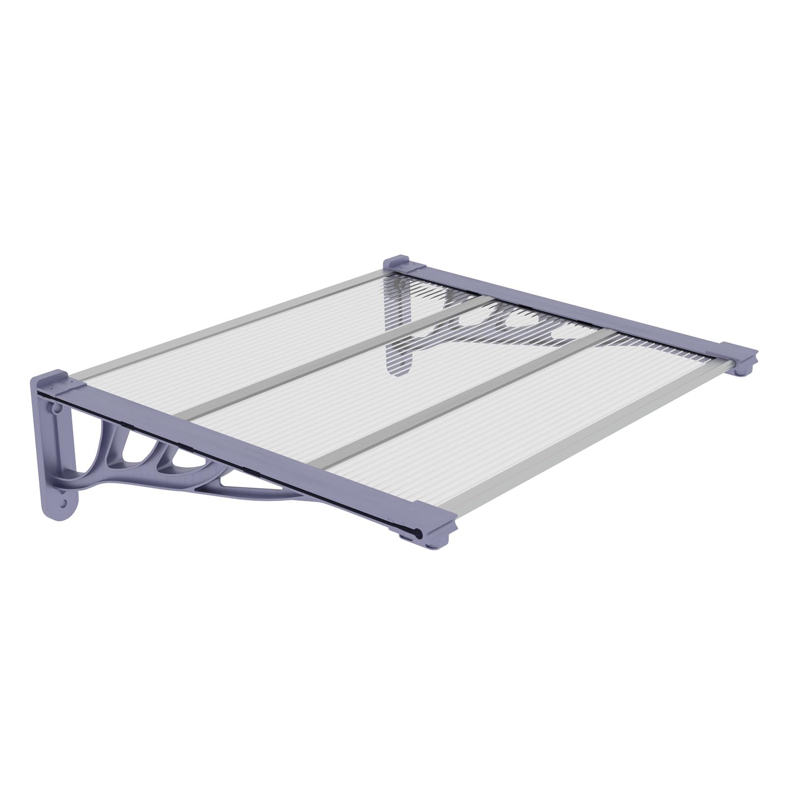 Auvent de porte extérieur 80 x 120 cm en polycarbonate haut de gamme anti-UV