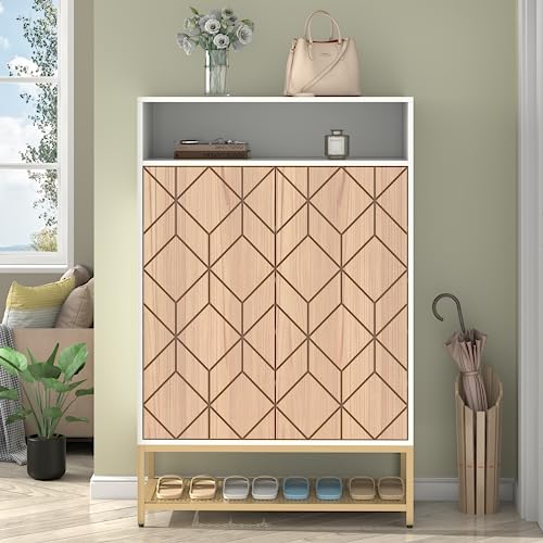 Shoe-Organizer-with-Doors-Shoe-Storage-Cabinet-with-Adjustable-Shelves-for-Entryway-7-Tier-Entryway-Shoe-Rack-Storage-for-Hallway-Closet-Living-Room Shoe Organizer with Doors Shoe Storage Cabinet with Adjustable Shelves for Entryway 7 Tier Entryway Shoe Rack Storage for Hallway Closet Living Room