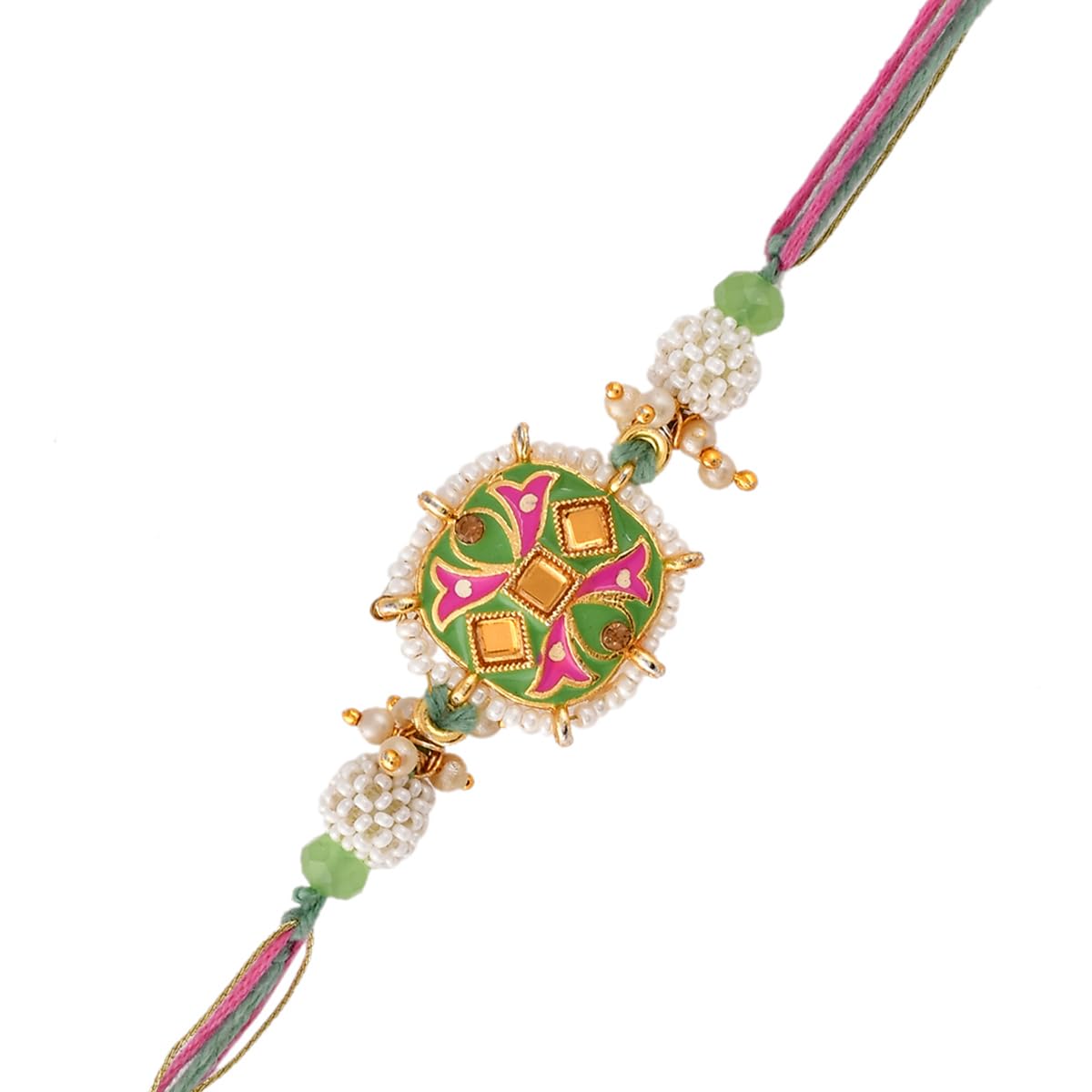 VOYLLA Enameled Pearl Beads Thread Rakhi with Roli Chawal Pack -Rakhi For Brother (B0C8D74T24) Amazon Price History, Amazon Price Tracker