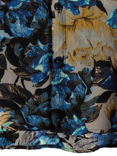 Image of JOTOOK Mens Hawaiian Shirt Short Sleeve Button Down Tropical Shirts Casual Floral Summer Beach Shirt