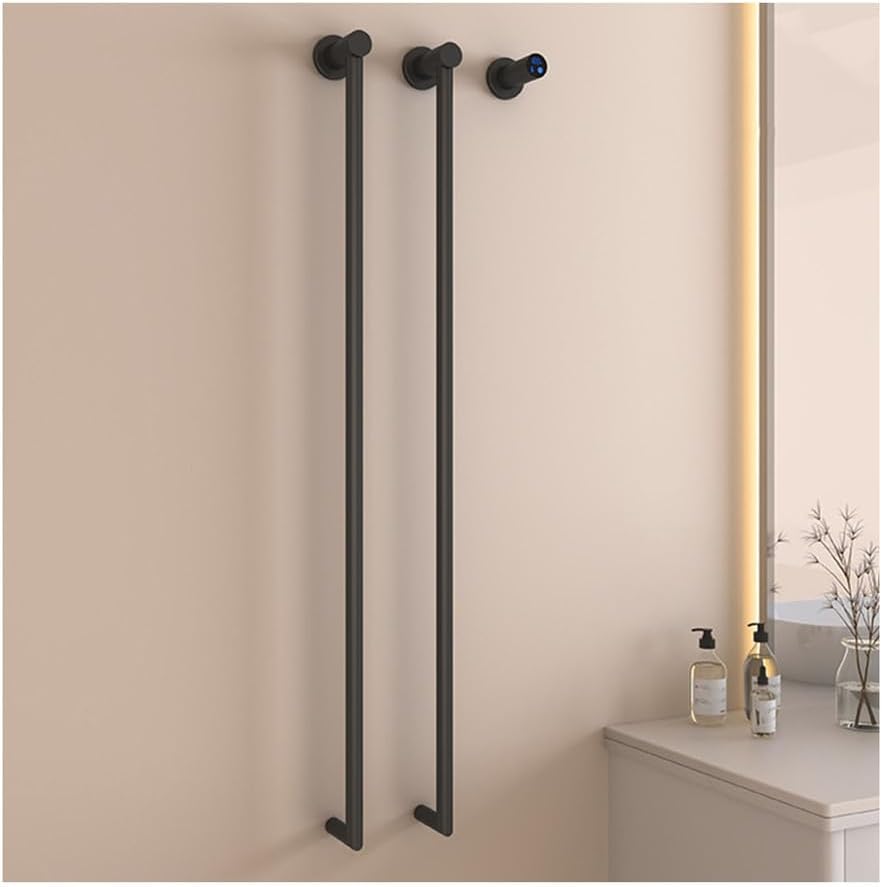 Heated Towel Racks for Bathroom Stainless Steel,Wall Mounted Towel Warmer Rack,Heated Drying Rack with Intelligent Touch Screen Timer,Hardwired,Gray,A