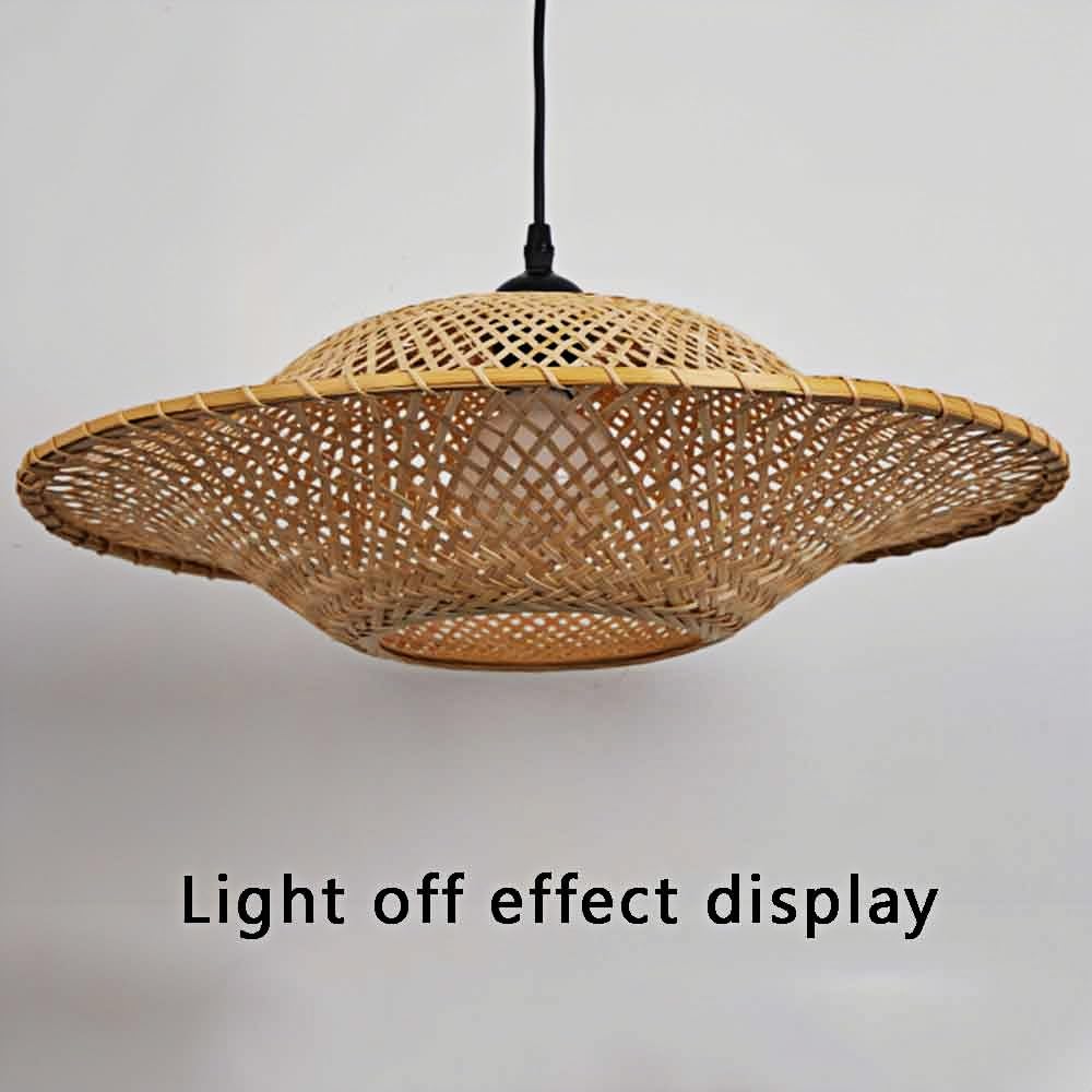 Plecione bambusowe zawieszki, inspirowane Chinami lampy wiszące do restauracji i restauracji, dekoracyjny żyrandol w stylu Wabi-Sabi do salonu, biura, hotelu, sklepu lub handlu