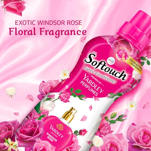 Image of Softouch Yardley Windsor Rose 800+210 ml Fabric Conditioner | Long lasting fragrance for clothes