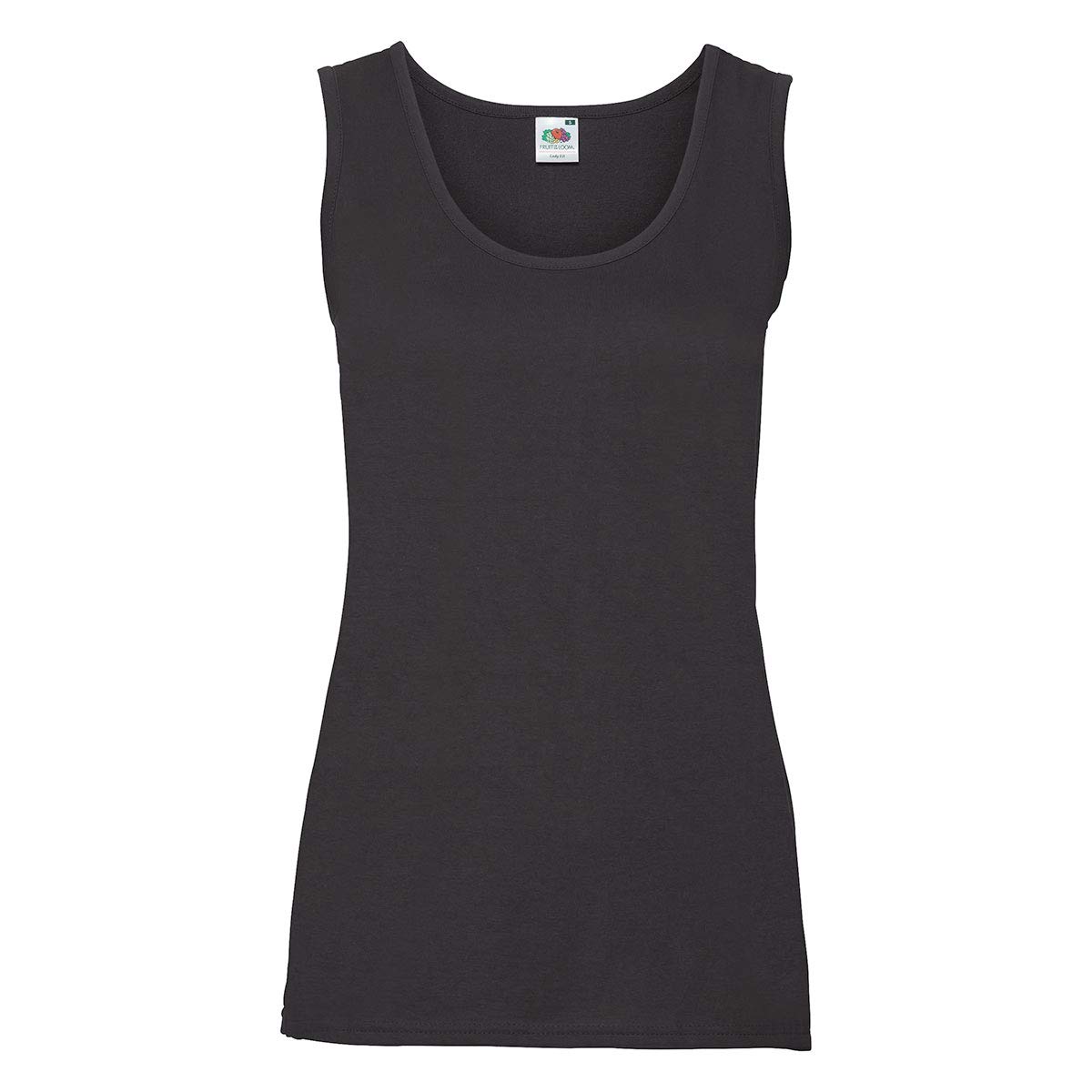 Fruit of the Loom Women's Valueweight Vest Lady-fit Sports Tank Top - Black - XX-Large