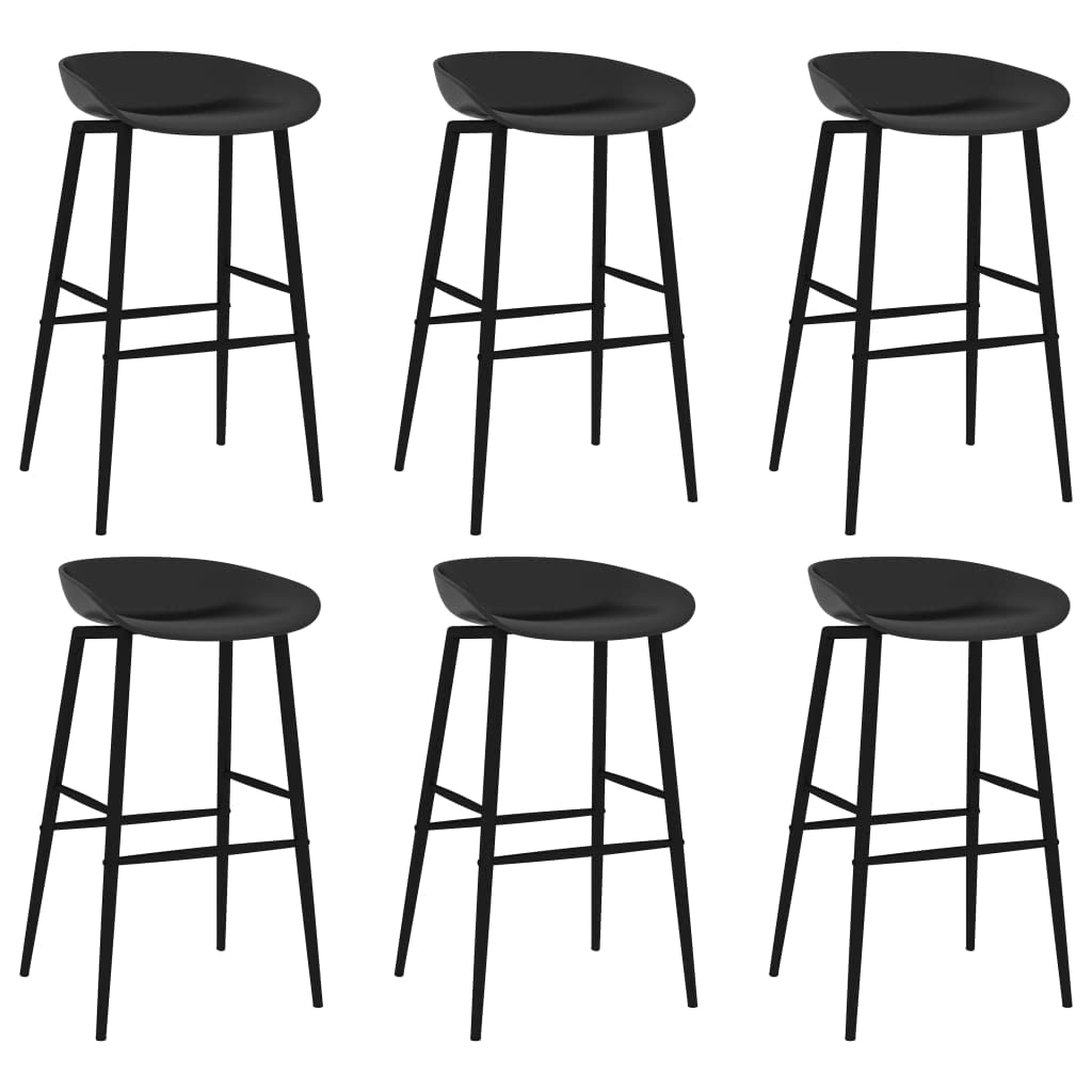 Ensemble de bar 7 pièces blanc et noir au design moderne pour bar, pub ou restaurant, avec table et tabouret en matériaux robustes, équipement stable, meubles durables