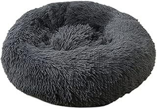 Okrągły Pluszowy Dog Łóżko Kosz Kennel Cat House Winter Ciepłe Śpiwór Torba Koty Gniazdo Miękkie Długie Pluszowe Pet Poduszki Dla Średnich Dużego Psy (Kolor : Dark gray, Rozmiar : 1000mm)