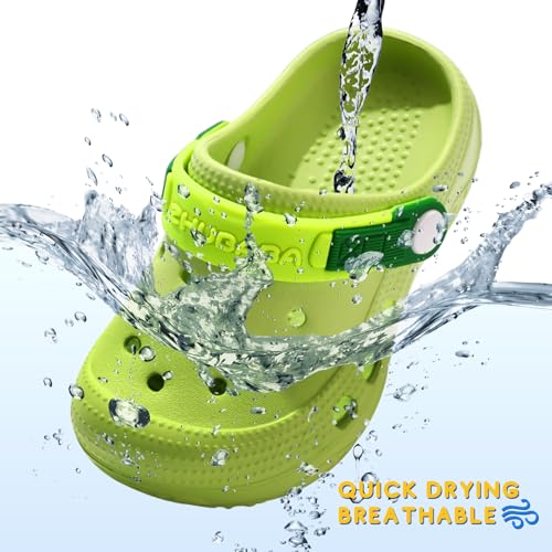 toddler clogs boys girls kids dinosaur garden shoes slip on sandals slides water summer shoes for outdoor beach poolpuregreen8-9 toddler