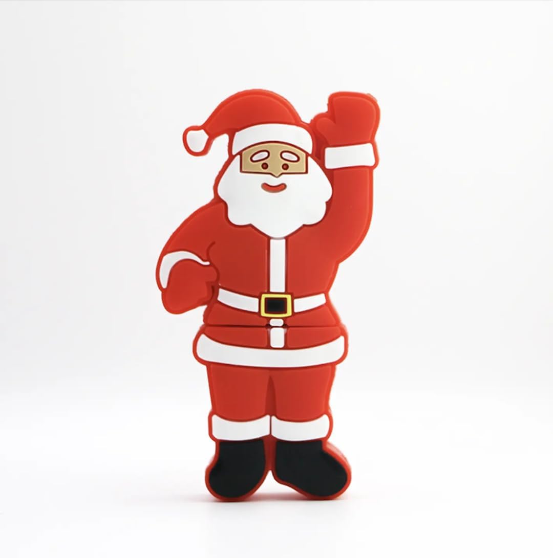 SippyTales ~Santa Claus USB Flash Drive, Red and White, 2.0 High Speed Data Transfer, Christmas Holiday Theme, Portable Digital Storage Device (4, GB)-image-46