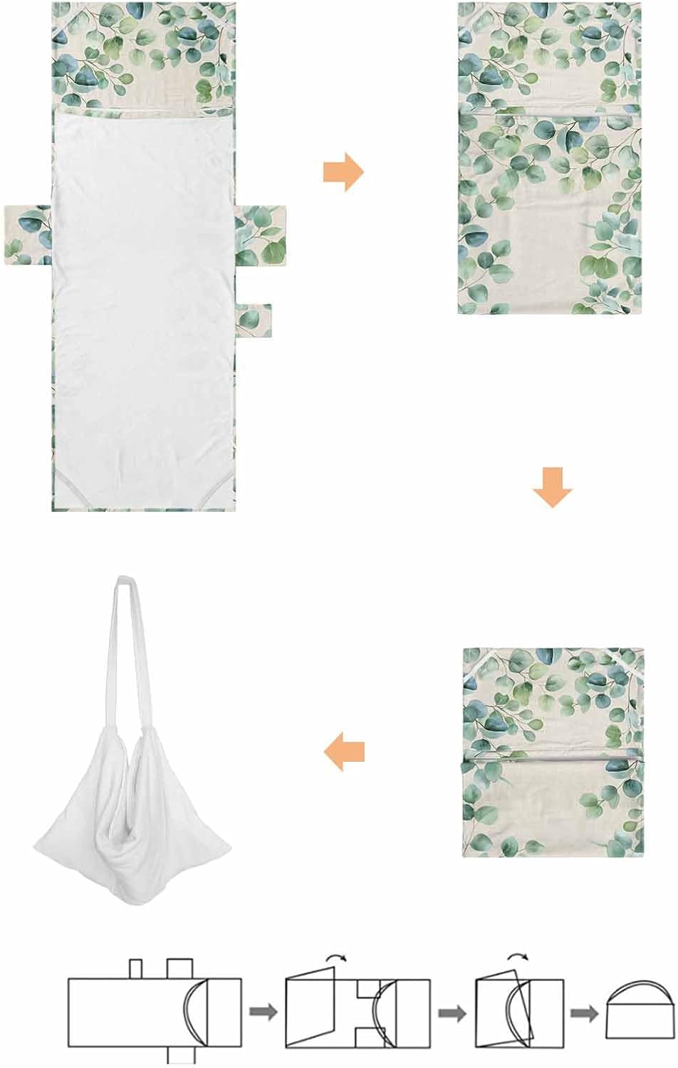 Spring Botanical Leaves Beach Pool Patio Lounge Chaise Chair Cover Towel With Pockets,Absorbent & Quick Dry Microfiber Towel Cover Bag Summer Sunbathing Accessories Summer Green Gold Eucalyptus Leaves