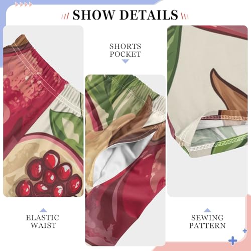 Pomegranate Boys Long Pants Soft Trousers Elastic Waist Kids Lounge Bottoms with Pockets S-XL4