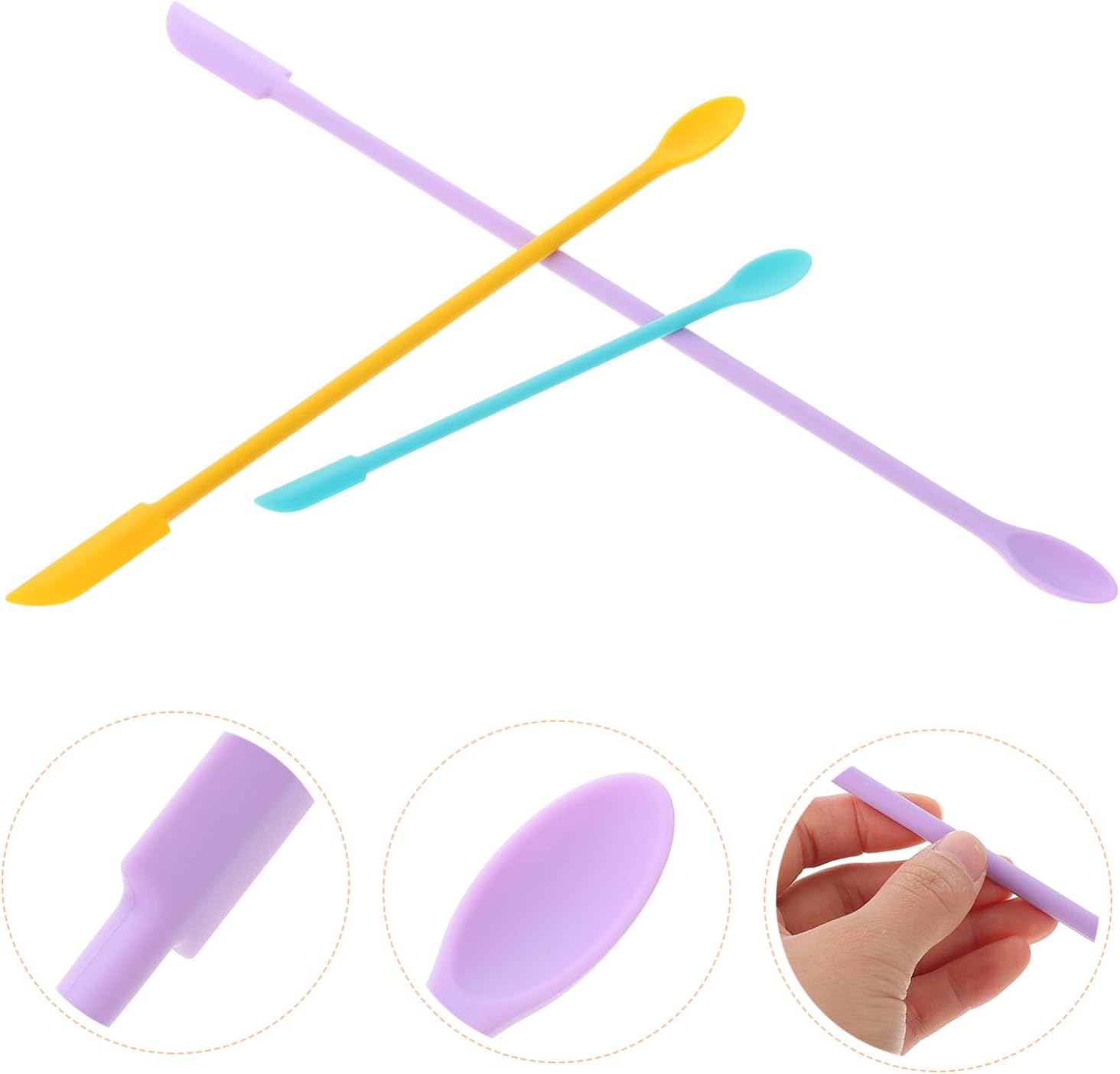 3pcs Silicone Mini Spatula for Makeup Kitchen Use Versatile Jam Scraper for Cosmetics Honey Lotion More Design for Easy Application