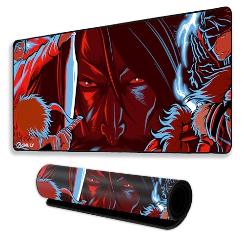 Image of Samurai Warrior Mouse Pad 18x36Inch 3mm Extended Gaming Desk Mat with Anti-Slip Rubber Base Mousepad for Smooth Surface Deskpad for PC & Laptop Use Waterproof & Stiched (Multicolour) Deskpad