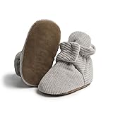 CENCIRILY Baby Unisex Booties Warm Fleece Winter Stay On Infant Slipper Socks Boys Girls Soft Non Slip Sole Newborn First Walkers Ankle Crib Shoes