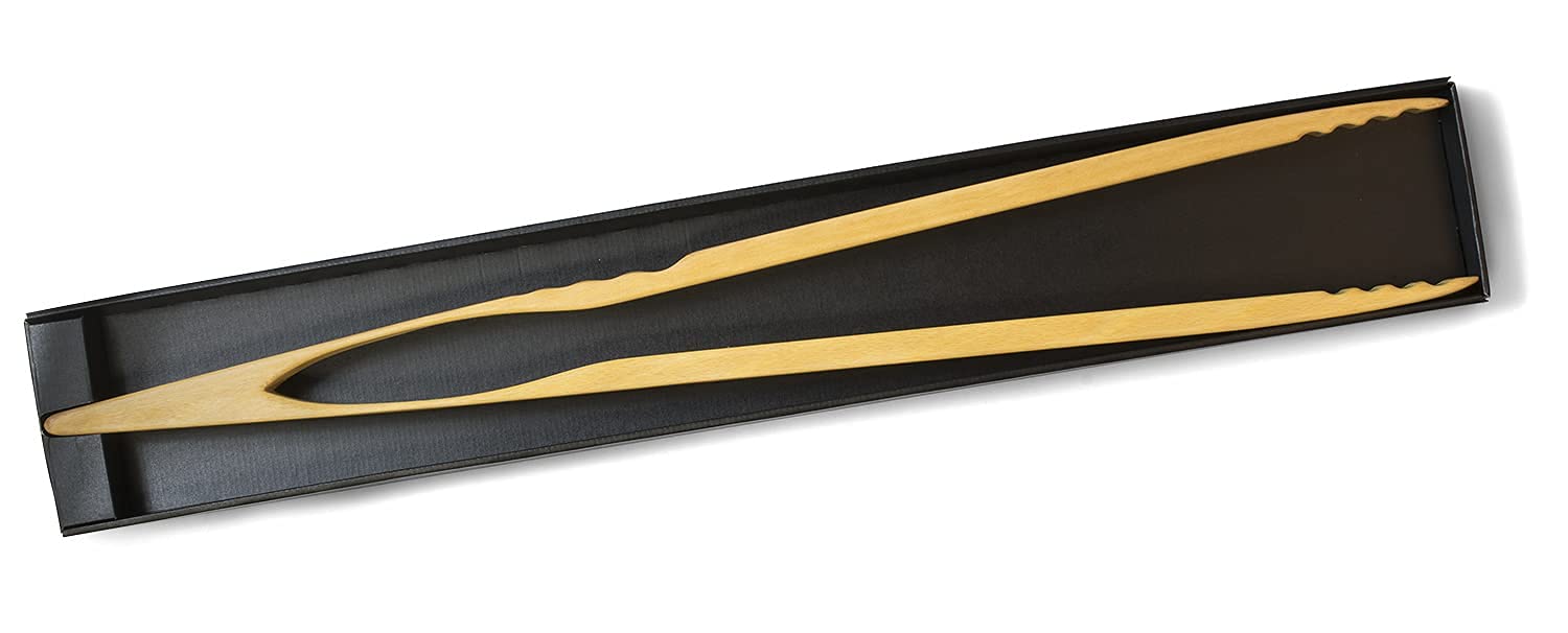 Zetzsche Design-Grillzange mit Gravur 'Bester Papa der Welt' inkl. Geschenkverpackung, Geschenk zum Vatertag oder Geburtstag, Holzzange Greta perfekt zum Grillen, Raclette oder Küche, 60 cm