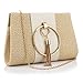Straw Handbag Evening Bag Clutch Purses for Women, Fashion Summer Beach Tote Tassels Straw Clutch (Khaki)