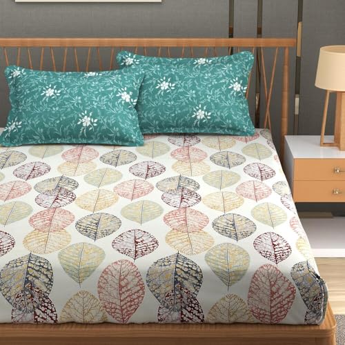 WO FLORA Super King Size Bedsheet for doublebed 108x108 inches with 2 XL Size Pillow Covers, Soft Designer bedsheet 274x274 cm, Blue Circle (B0CRBHPRDT) Amazon Price History, Amazon Price Tracker