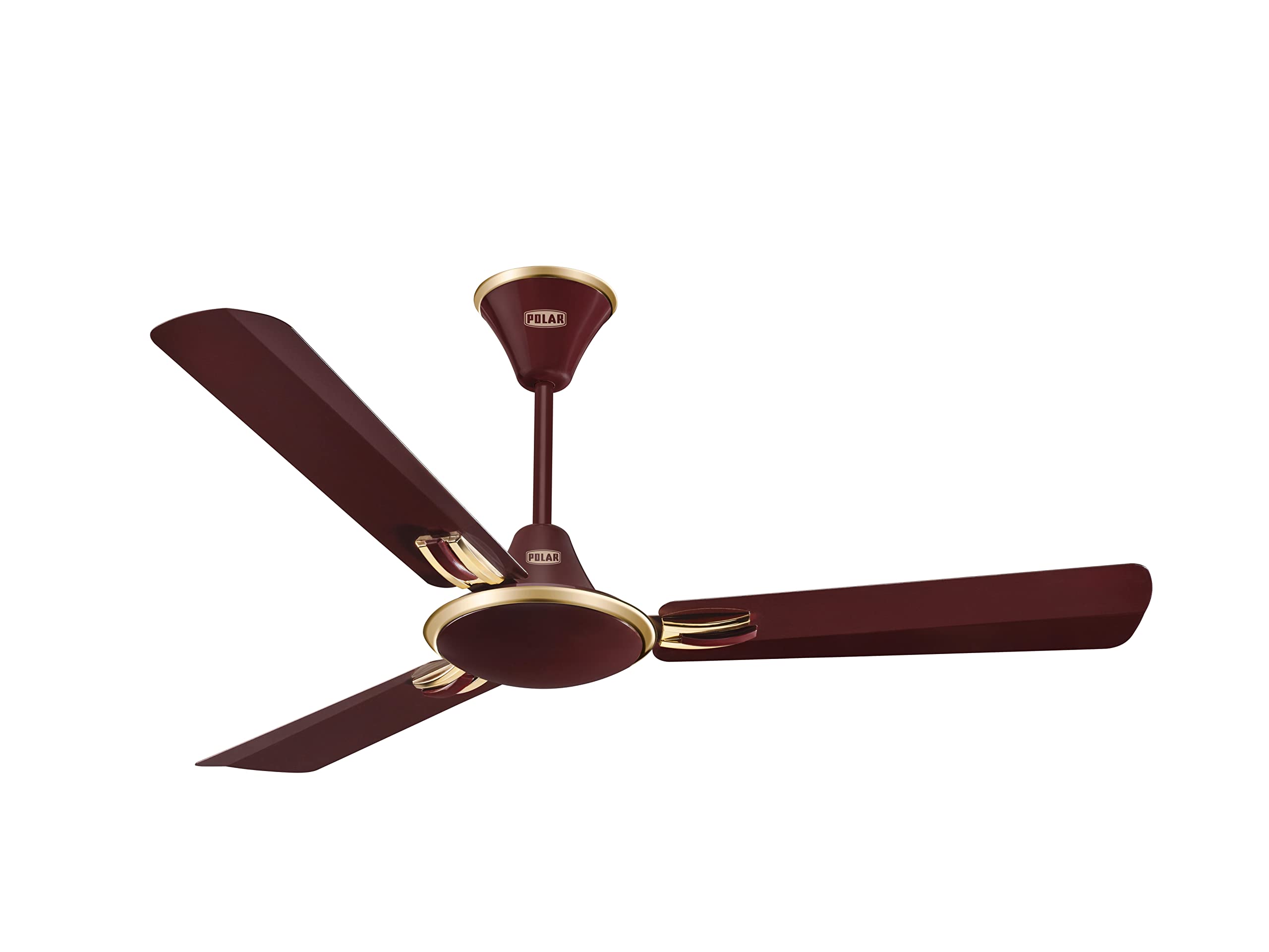 POLAR 1200 Mm Corvette Core High Speed Ceiling Fan - Brown | 1-Star Rated, Rust-resistant & Energy-saving 400RPM Bee Approved Ceiling Fan For Home, Office and Living Room - 2 Year Warranty