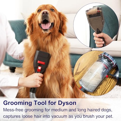 Image of Portek Pet Groom Tool Kit for Dyson, Dog Hair Vacuum Attachment for V7 V8 V10 V11 V12 V15 V6 Outsize