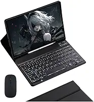 Capa Para Tablet, Capa + Mouse e Teclado Magnético Bluetooth Destacável Para IPad 9ª/ 8ª /7ª Geração (Preto, Teclado retroiluminado)
