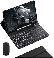 Capa Para Tablet, Capa + Mouse e Teclado Magnético Bluetooth Destacável Para IPad 9ª/ 8ª /7ª Geração (Preto, Teclado retroiluminado)