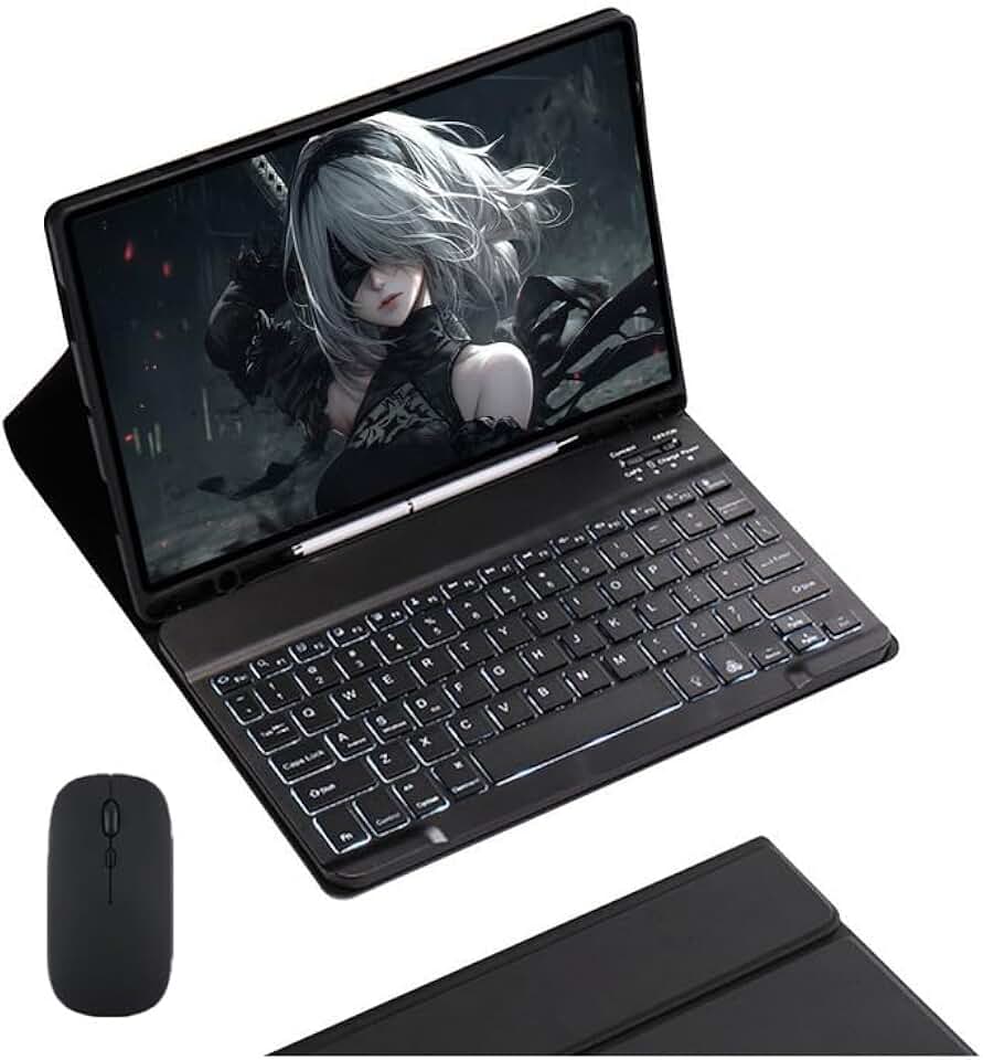 Capa Para Tablet, Capa + Mouse e Teclado Magnético Bluetooth Destacável Para IPad 9ª/ 8ª /7ª Geração (Preto, Teclado retroiluminado)